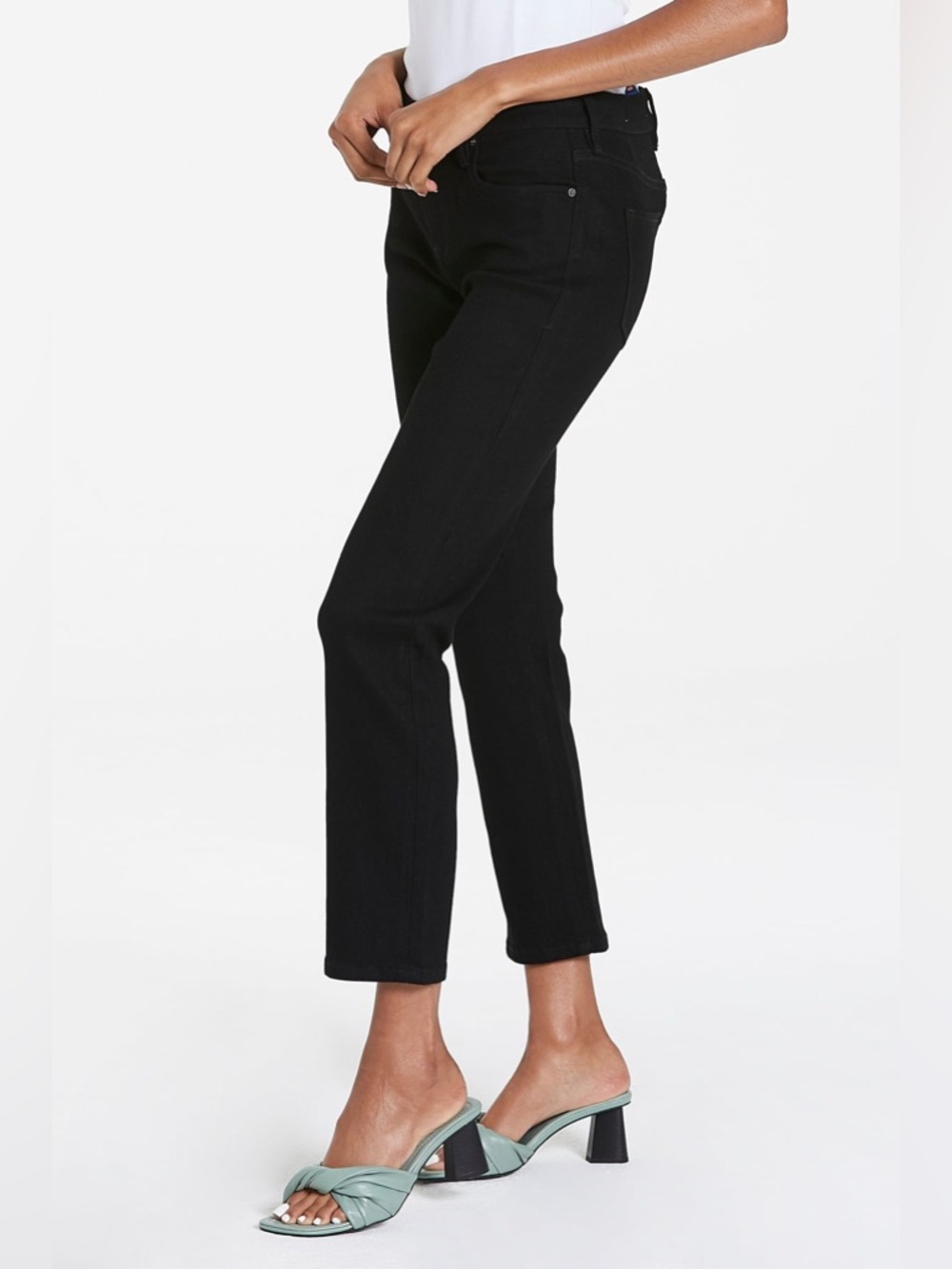 Dear John Blaire Straight Ankle Length Jeans Black Arrow Cotton Stretch - Picture 2 of 11
